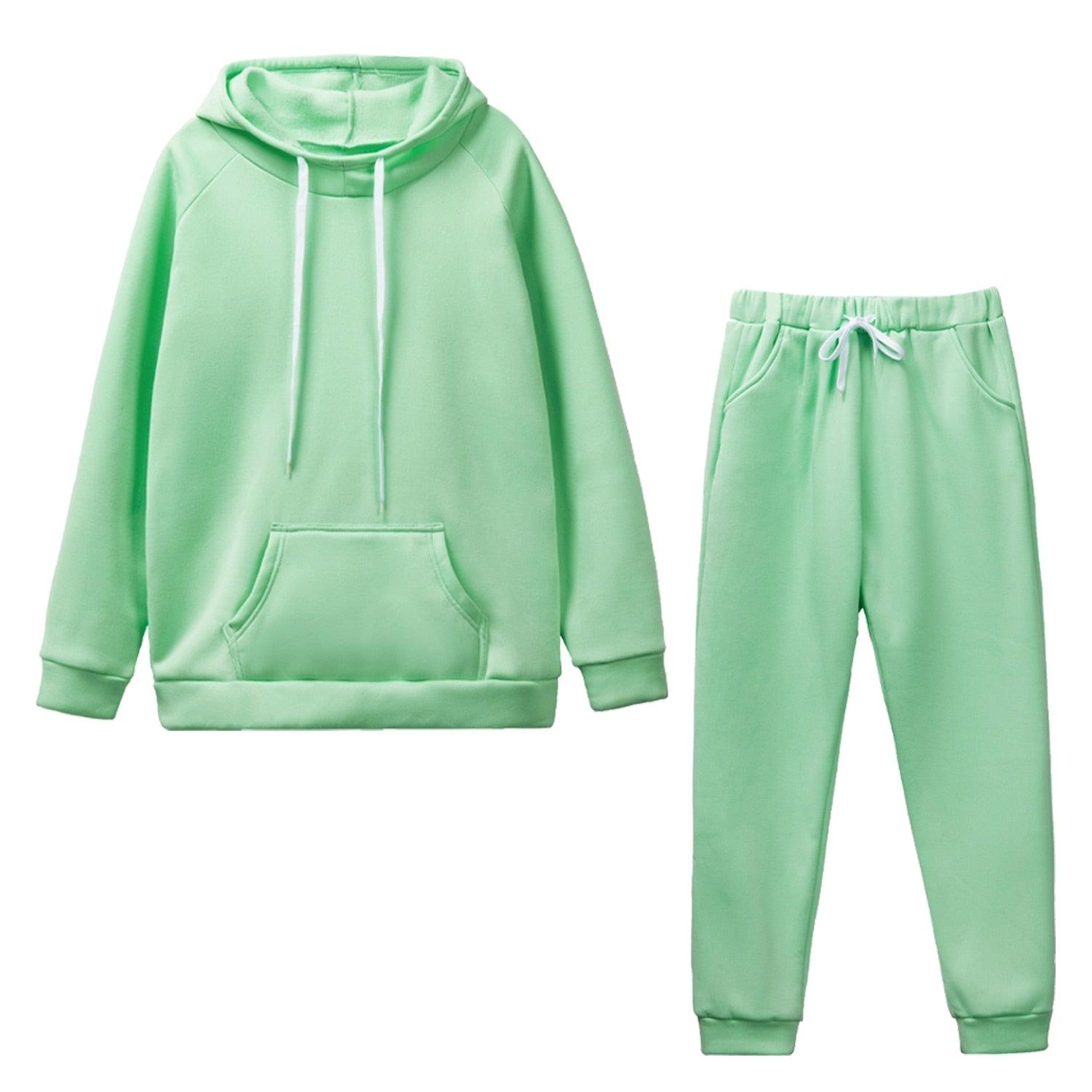 Autumn Women's Fleece Tracksuit 2 Pieces Set Pullover Hoodies+Pants Sport Suit Female Winter Warm Sweatshirt Suit for Woman - ItemBear.com