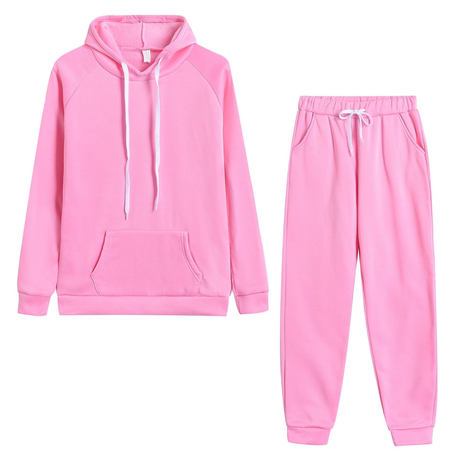 Autumn Women's Fleece Tracksuit 2 Pieces Set Pullover Hoodies+Pants Sport Suit Female Winter Warm Sweatshirt Suit for Woman - ItemBear.com