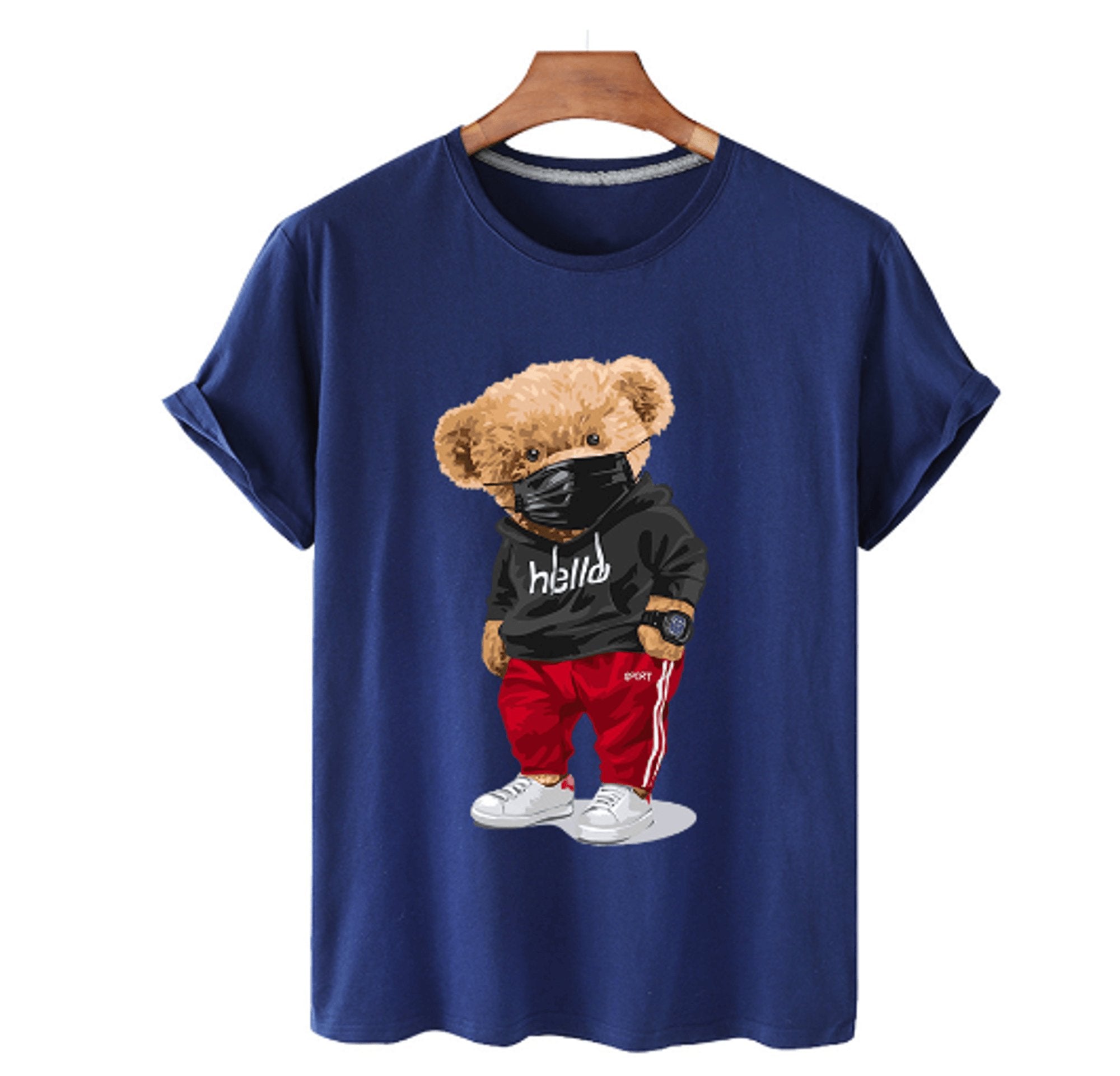 Bear Print Men's Cotton T Shirt - ItemBear.com