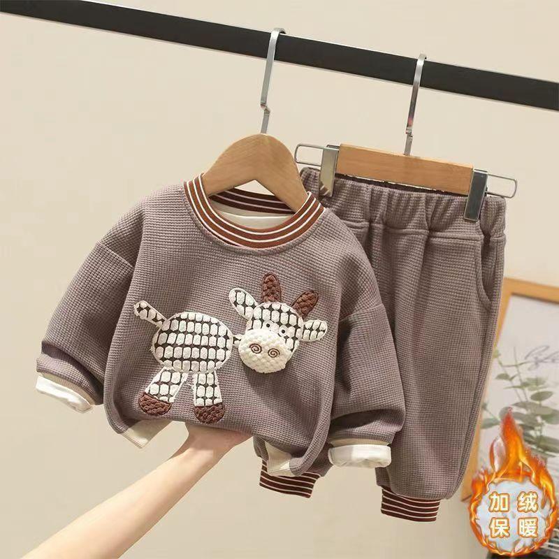 Boys and girls sweater suits spring and autumn new children's baby foreign clothes middle and small children's sports two - piece suit - ItemBear.com