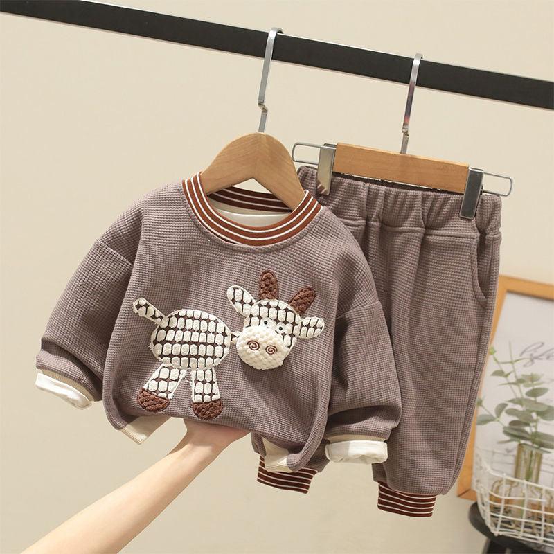 Boys and girls sweater suits spring and autumn new children's baby foreign clothes middle and small children's sports two - piece suit - ItemBear.com