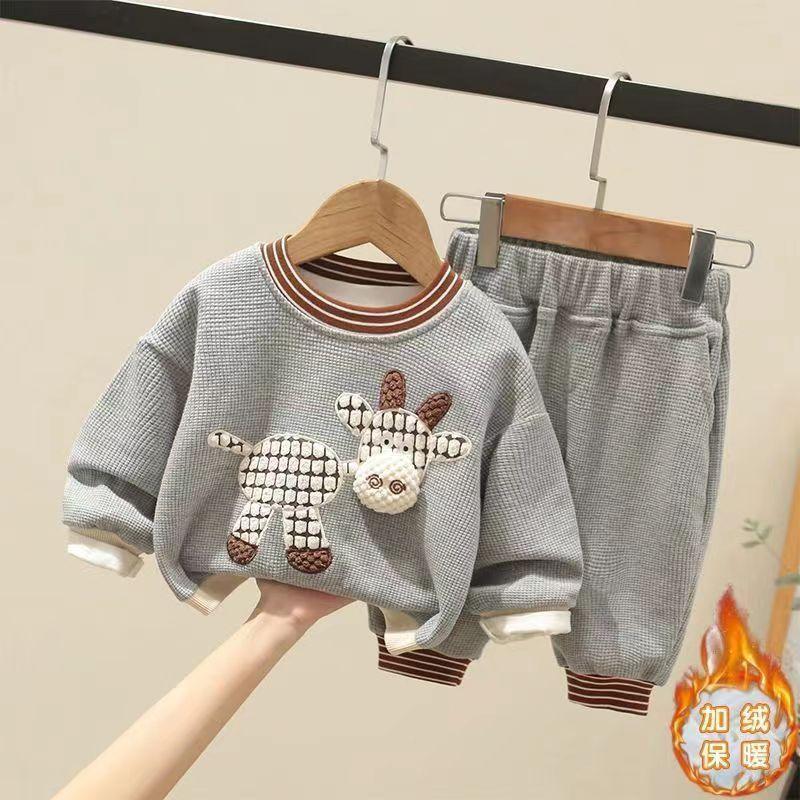 Boys and girls sweater suits spring and autumn new children's baby foreign clothes middle and small children's sports two - piece suit - ItemBear.com