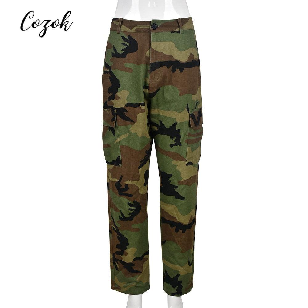 Camo Cargo Pencil Straight Pants - ItemBear.com