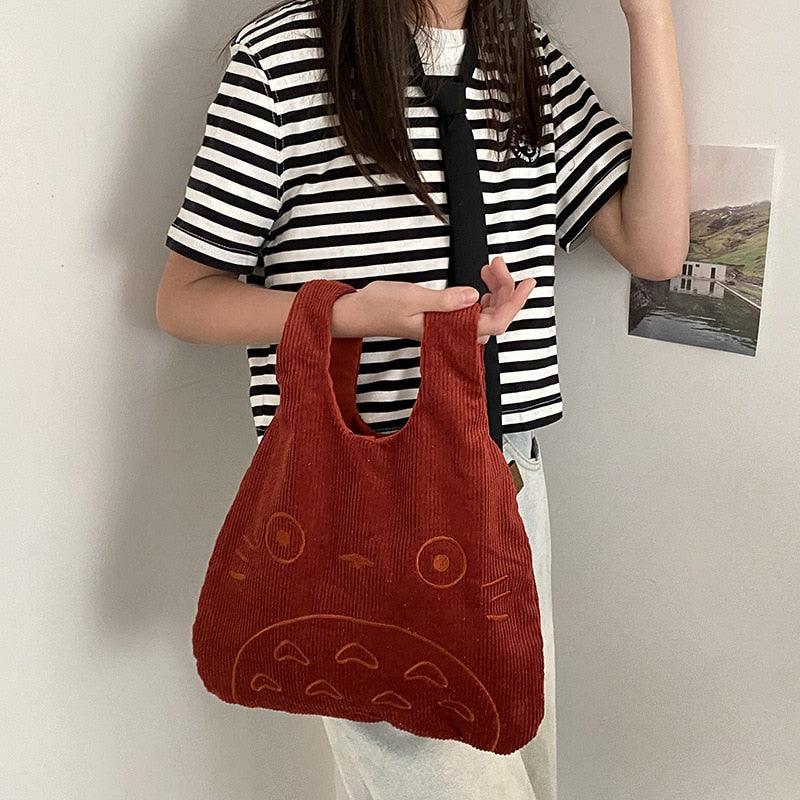 Canvas Tote Bags for Women 2023 Corduroy Large Ladies Cotton Cloth Handbag Cartoon Print Female Shoppers Fashion Fabric Purse - ItemBear.com