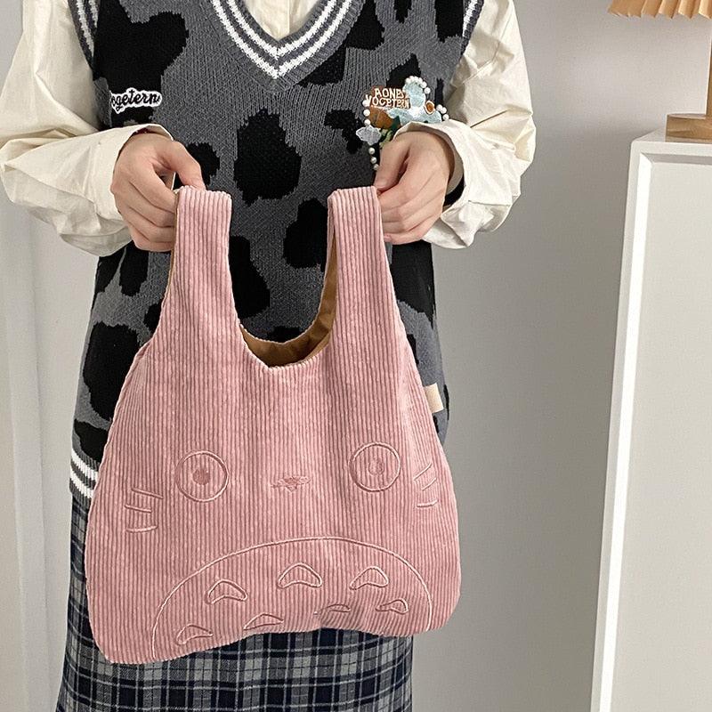Canvas Tote Bags for Women 2023 Corduroy Large Ladies Cotton Cloth Handbag Cartoon Print Female Shoppers Fashion Fabric Purse - ItemBear.com