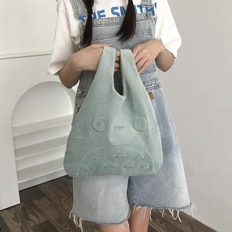 Canvas Tote Bags for Women 2023 Corduroy Large Ladies Cotton Cloth Handbag Cartoon Print Female Shoppers Fashion Fabric Purse - ItemBear.com