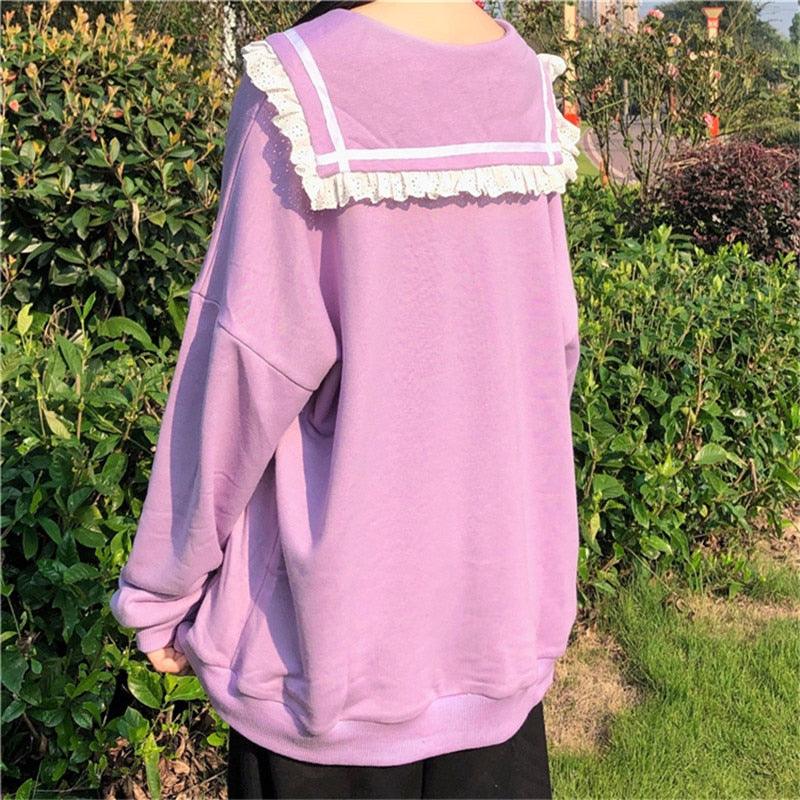 Collared Autumn Sweet Women Hoodies - ItemBear.com