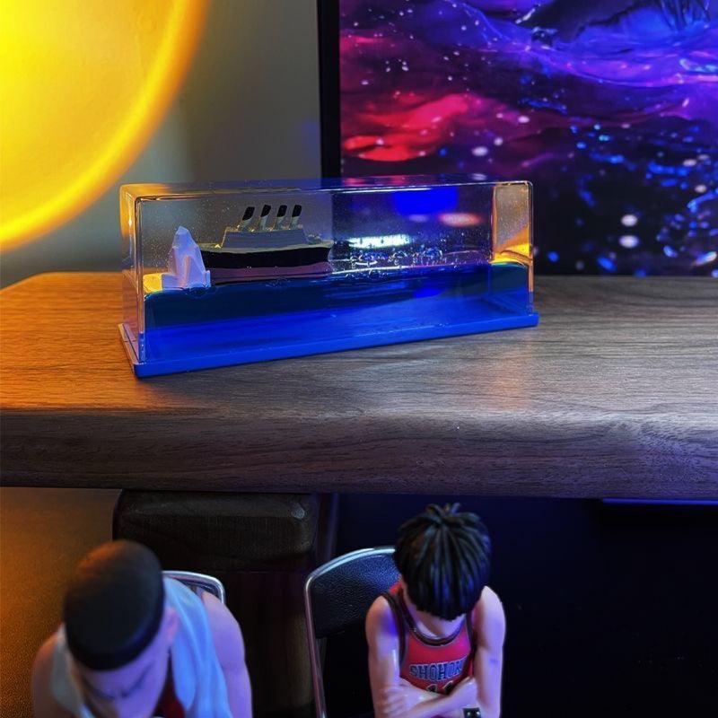 Creative Cruise Ship Fluid Drift Bottle Desktop Decoration - ItemBear.com