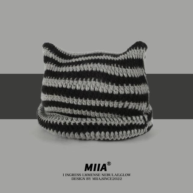 Cute Devil Knitting Striped Hat - ItemBear.com
