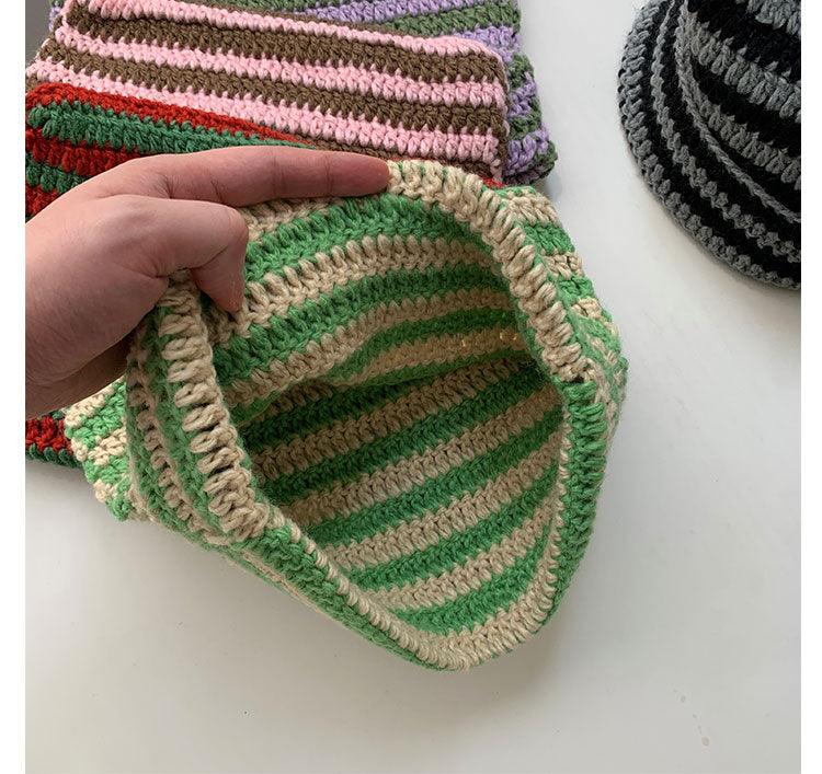 Cute Devil Knitting Striped Hat - ItemBear.com