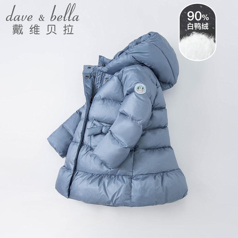 David Bella children's clothing girls' long down jacket winter clothing new middle - aged children's warm hooded casual down jacket - ItemBear.com