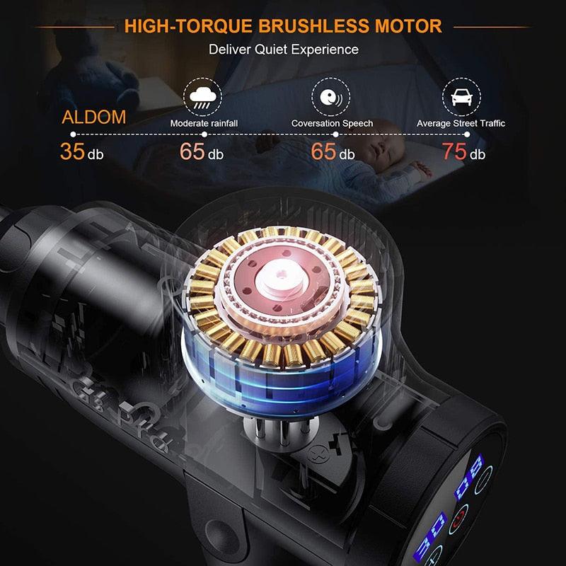 Deep Tissue Muscle Massage Gun 16.8V BRUSHLESS Body Shoulder Neck Massager Exercising Athletes Relaxation Slimming Pain Relief - ItemBear.com