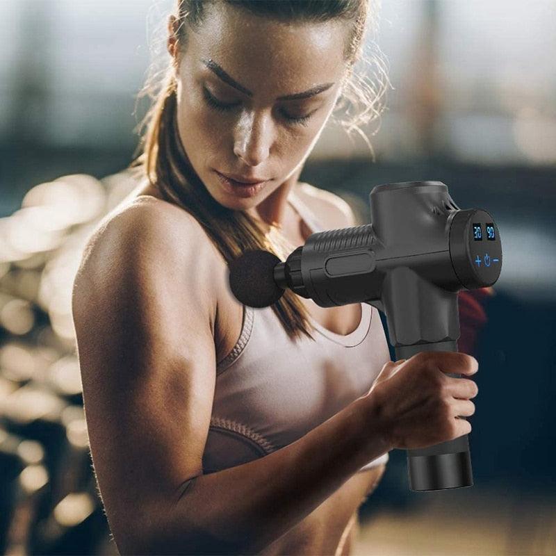 Deep Tissue Muscle Massage Gun 16.8V BRUSHLESS Body Shoulder Neck Massager Exercising Athletes Relaxation Slimming Pain Relief - ItemBear.com