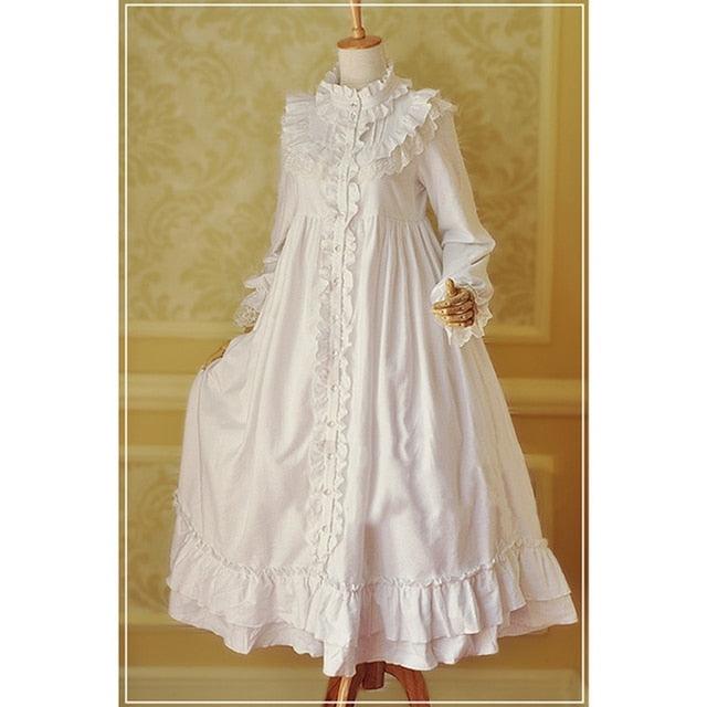 Elegant Long Sleeve Ruffle Lace Pleated Dress - ItemBear.com