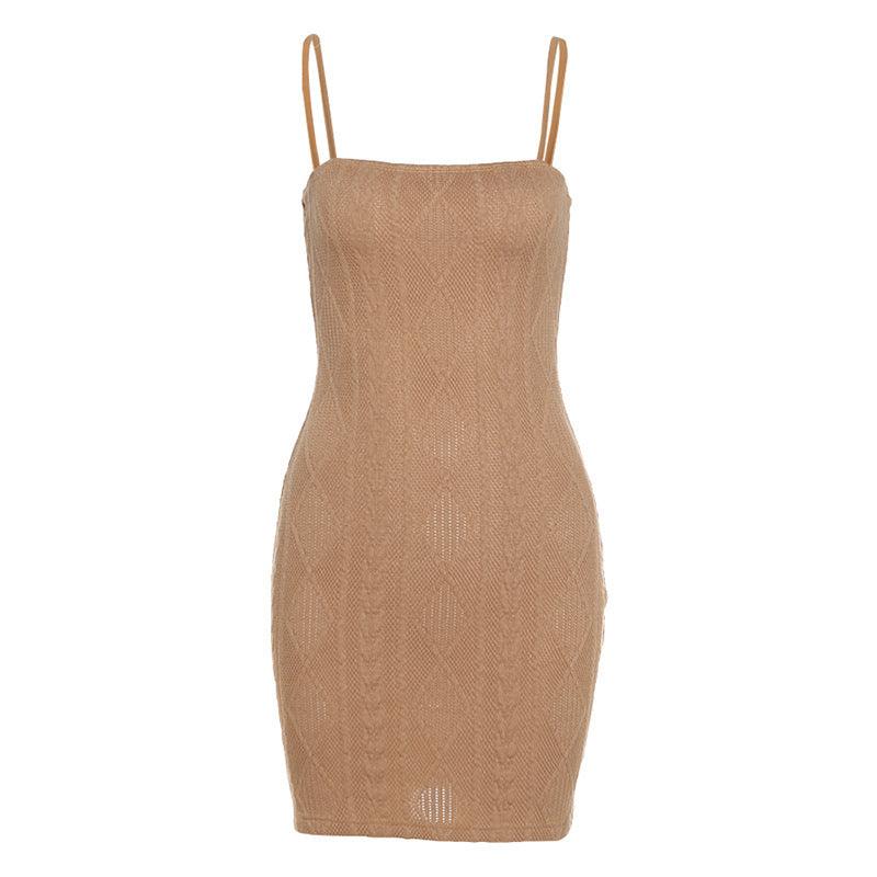 European and American fashion trends 2021 foreign trade summer new products women's solid color sexy suspender short skirt high waist dress - ItemBear.com