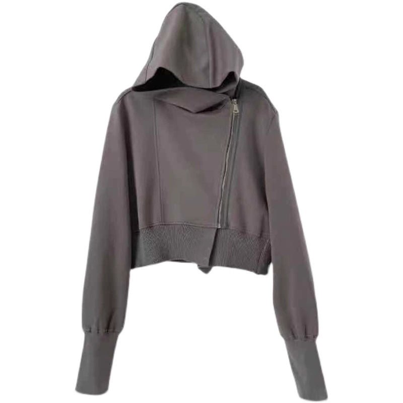 European and American-Style Gray Cardigan Jacket Thin Hoodie - ItemBear.com