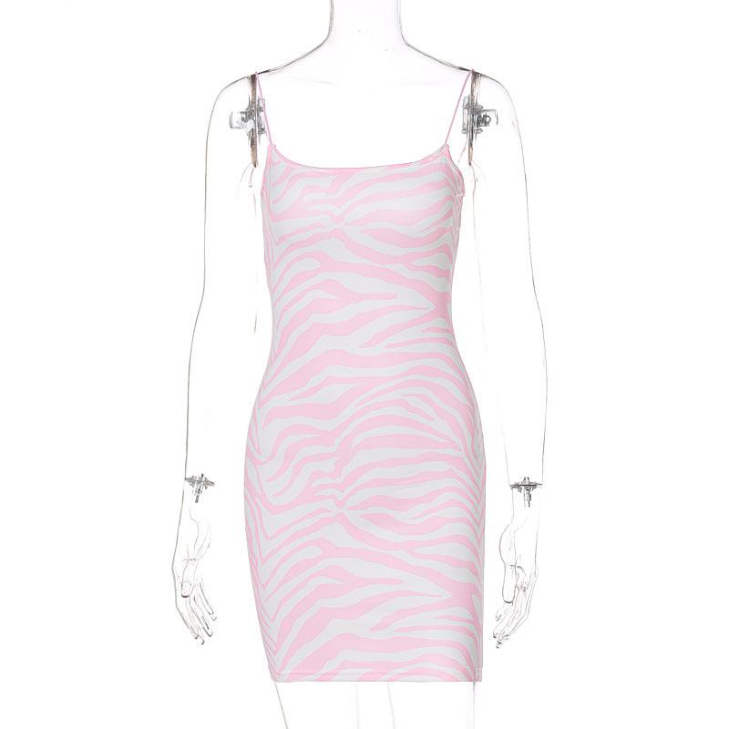 European and American style women's clothing 2022 new spring small fresh short print slim suspender dress female factory wholesale - ItemBear.com