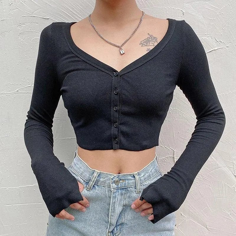 Eva V-neck Crop Top - ItemBear.com