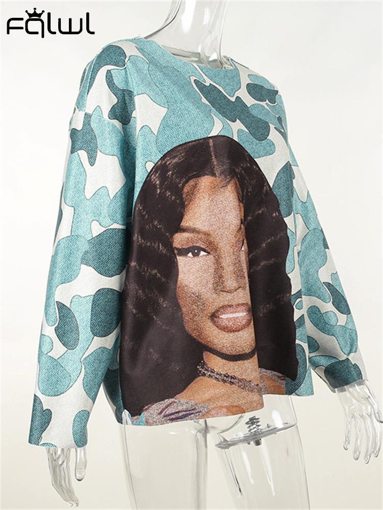 Fall Blue Pink Print Sweatshirt - ItemBear.com