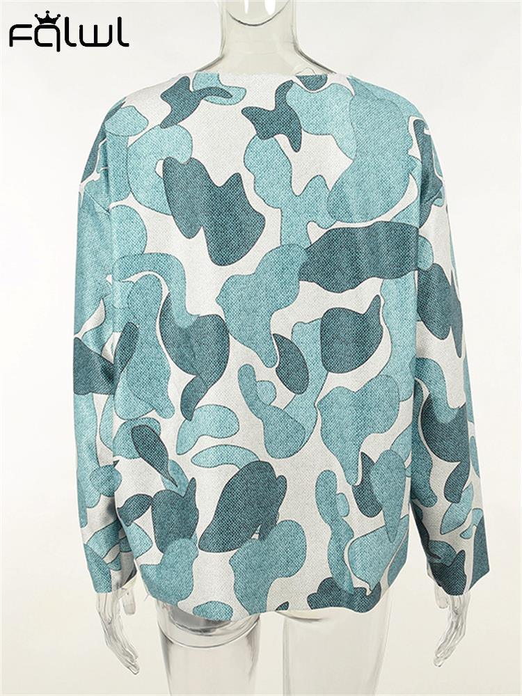 Fall Blue Pink Print Sweatshirt - ItemBear.com