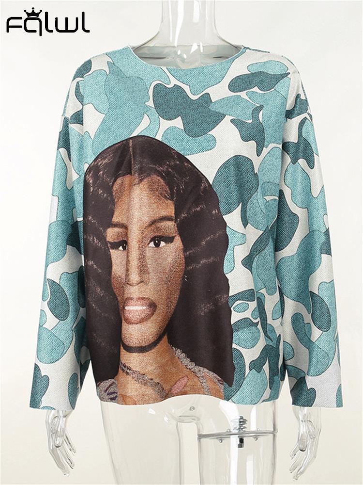 Fall Blue Pink Print Sweatshirt - ItemBear.com