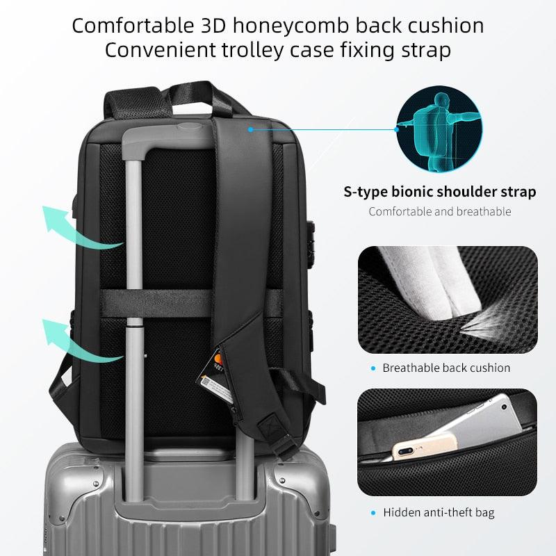 Fenruien Brand Laptop Backpack Anti-theft Waterproof School Backpacks USB Charging Men Business Travel Bag Backpack New Design - ItemBear.com
