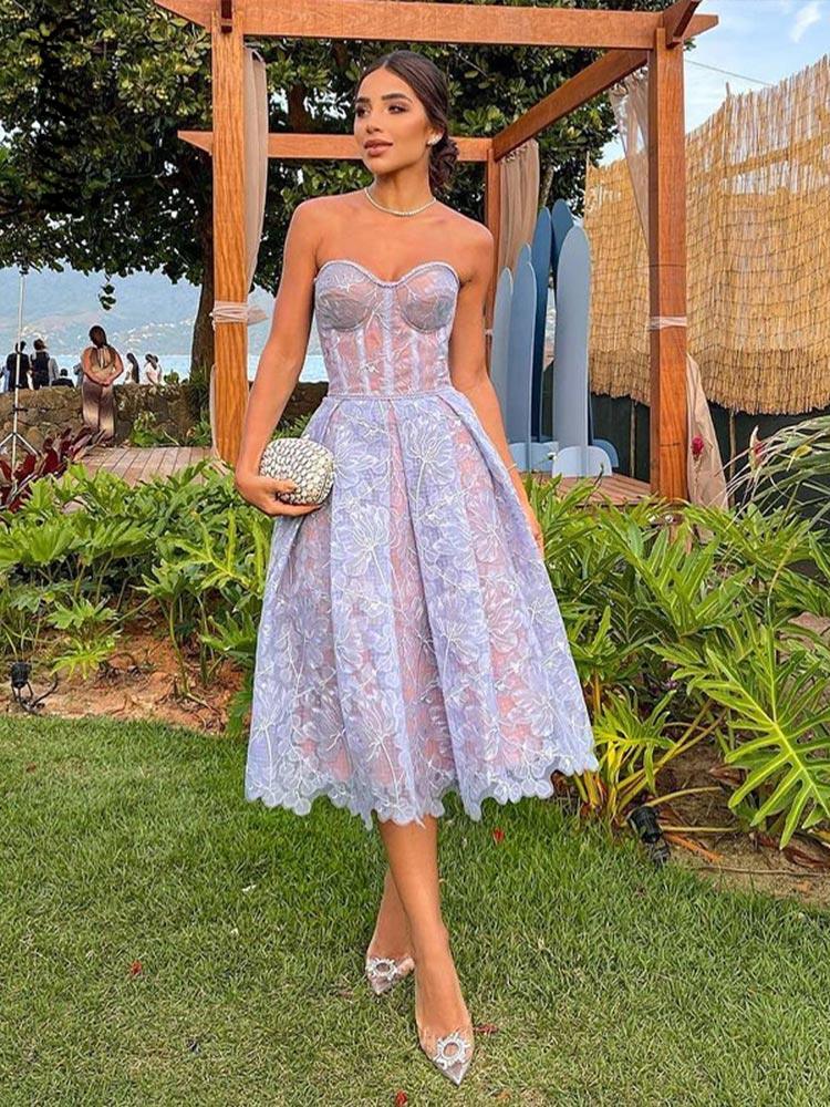 Fiona Printed Lace Corset Dress - ItemBear.com