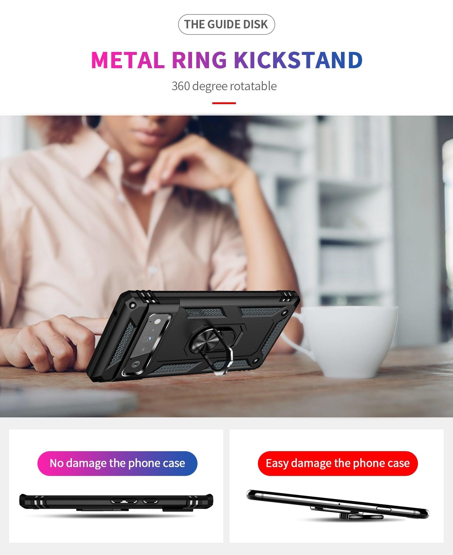 for Google Pixel 7 6 5 Pro Case, with Finger Ring Holder Kickstand, - Premium Other from AliExpress Winners - Just $21.39! Shop now at ItemBear.com