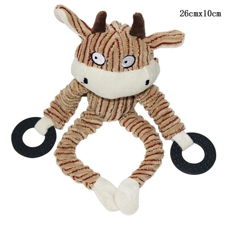 Fun Pets Toy Donkey Shape Corduroy Chew Toy For Dog Puppy Squeaker Squeaky Plush Bone Molar Dog Toy Pet Training Dog Accessories - ItemBear.com