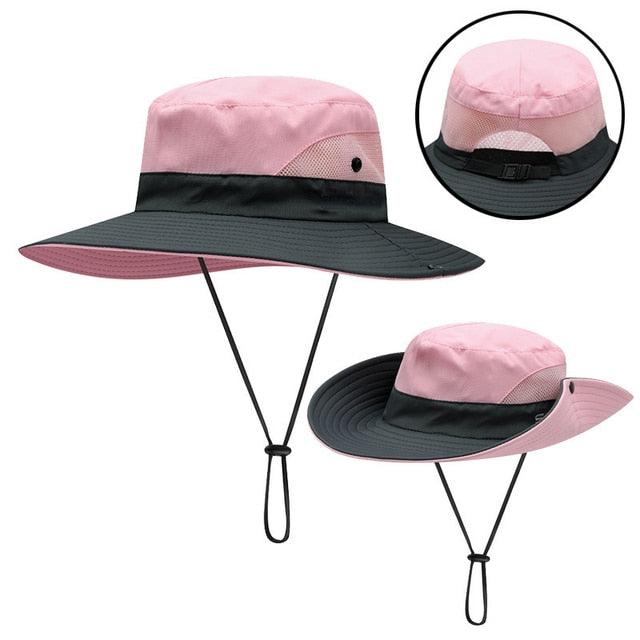 Girls Ponytail Summer Sun Hat Wide Brim UV Protection - ItemBear.com