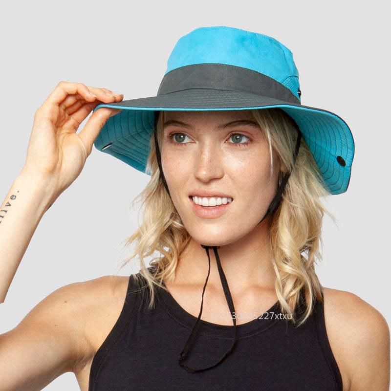 Girls Ponytail Summer Sun Hat Wide Brim UV Protection - ItemBear.com