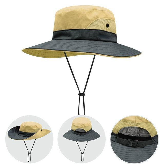 Girls Ponytail Summer Sun Hat Wide Brim UV Protection - ItemBear.com
