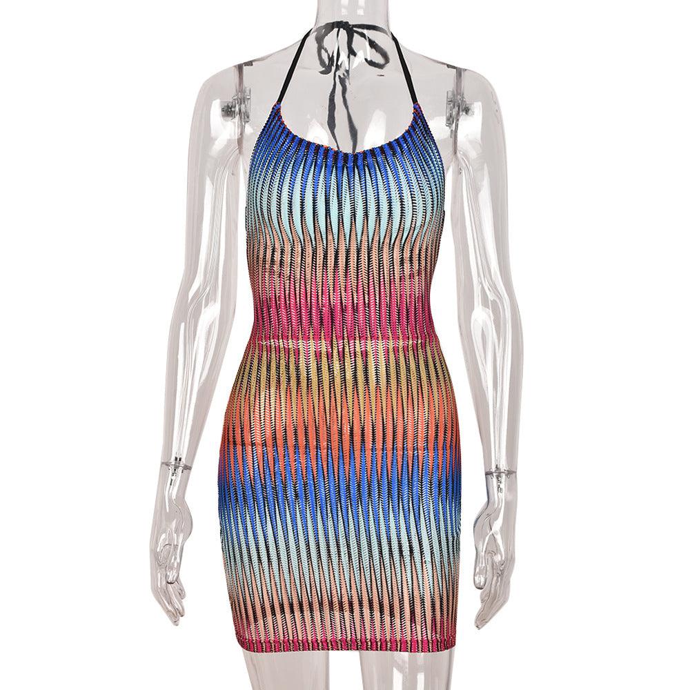 Gradient Mesh Mini Dress - ItemBear.com