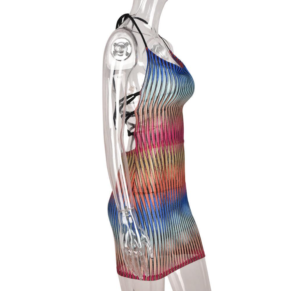 Gradient Mesh Mini Dress - ItemBear.com