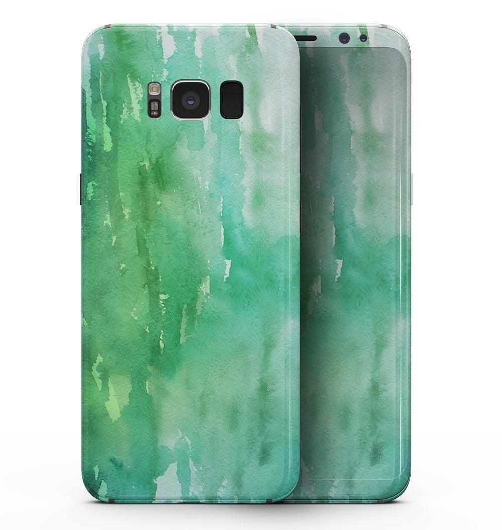 Green 2 Absorbed Watercolor Texture - Samsung Galaxy S8 Full-Body Skin - ItemBear.com