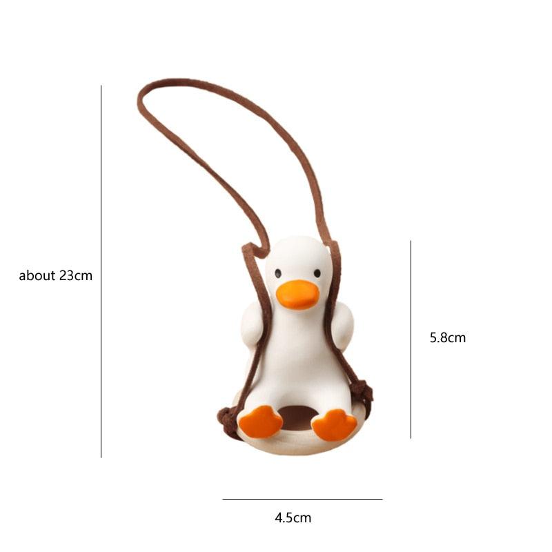 Gypsum Cute Anime Car Accessorie Swing Duck Pendant Auto Rearview Mirror Ornaments Birthday Gift Couple Accessorie Car Fragrance - ItemBear.com