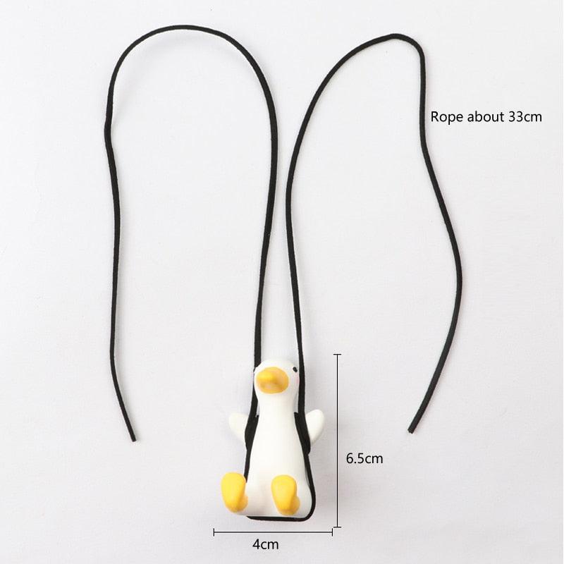 Gypsum Cute Anime Car Accessorie Swing Duck Pendant Auto Rearview Mirror Ornaments Birthday Gift Couple Accessorie Car Fragrance - ItemBear.com