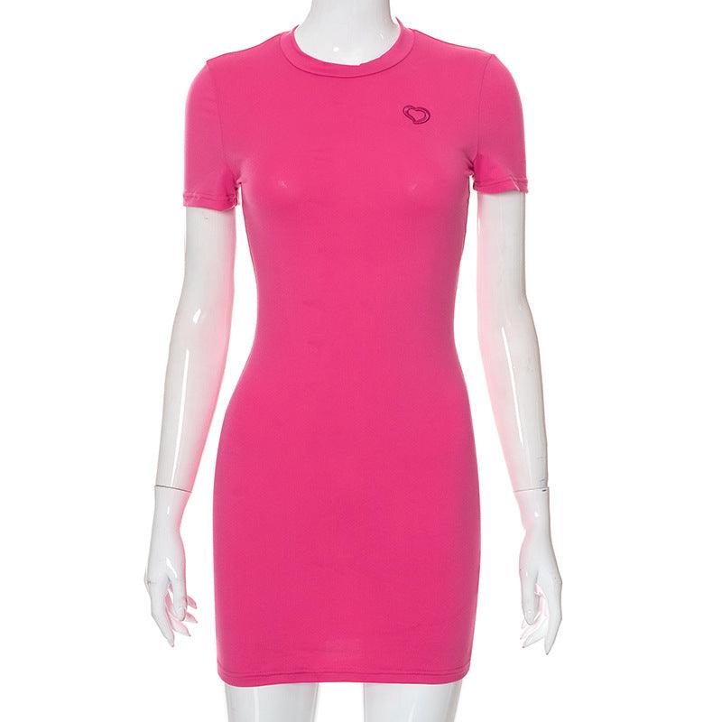 Heart-Embroider Bodycon Mini Dress - ItemBear.com