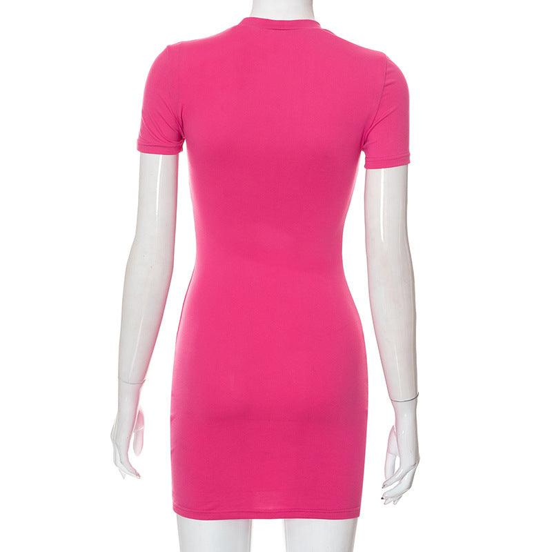 Heart-Embroider Bodycon Mini Dress - ItemBear.com
