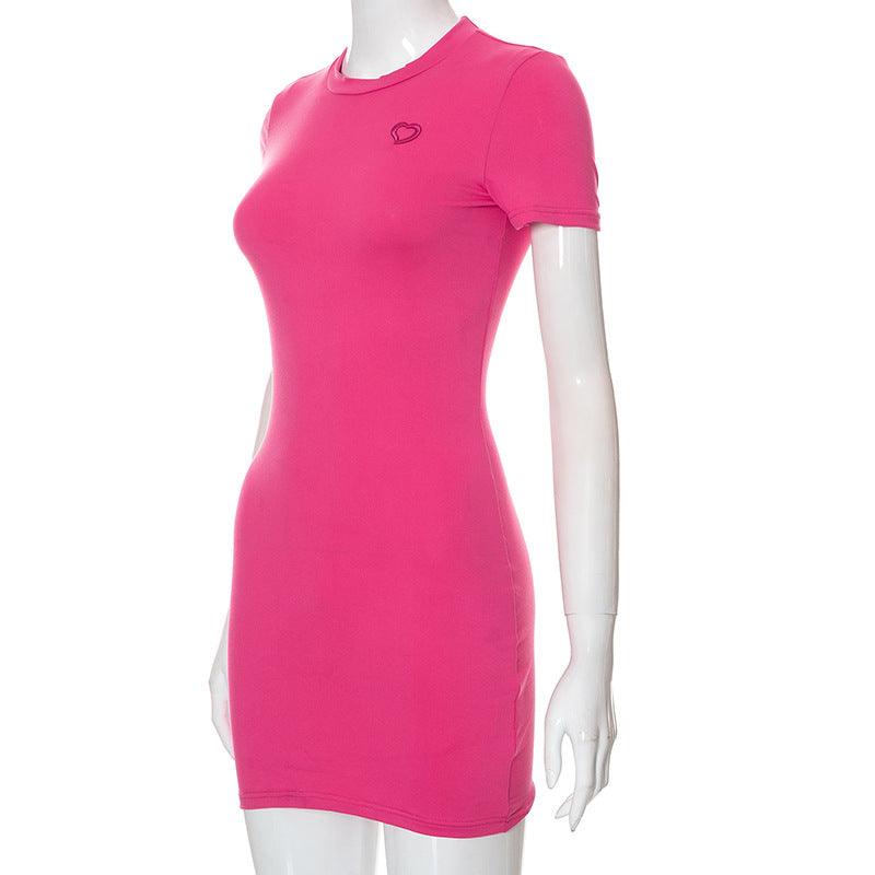 Heart-Embroider Bodycon Mini Dress - ItemBear.com