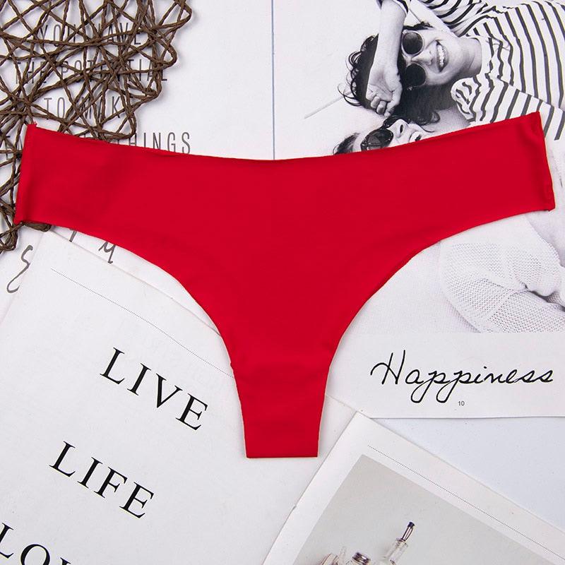 Hot Silk Sexy Women Thongs g string Seamless Panties Female Underwear Tanga Panties Low-Rise Lingerie Panty Intimates 3pcs ac125 - ItemBear.com