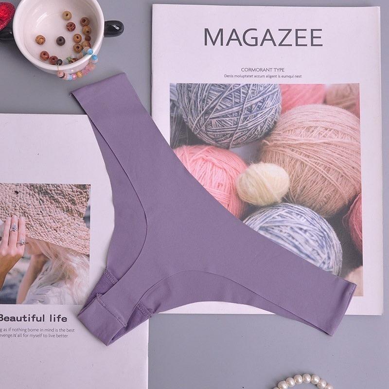Hot Silk Sexy Women Thongs g string Seamless Panties Female Underwear Tanga Panties Low-Rise Lingerie Panty Intimates 3pcs ac125 - ItemBear.com