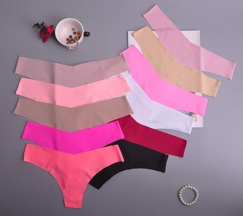 Hot Silk Sexy Women Thongs g string Seamless Panties Female Underwear Tanga Panties Low-Rise Lingerie Panty Intimates 3pcs ac125 - ItemBear.com
