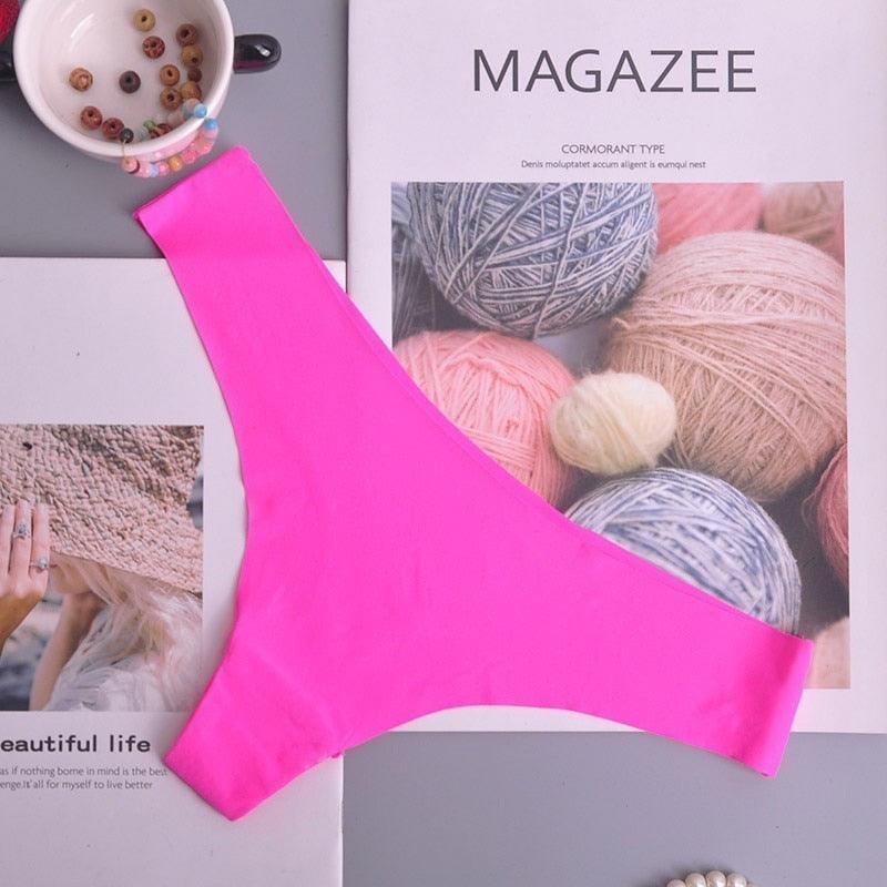Hot Silk Sexy Women Thongs g string Seamless Panties Female Underwear Tanga Panties Low-Rise Lingerie Panty Intimates 3pcs ac125 - ItemBear.com
