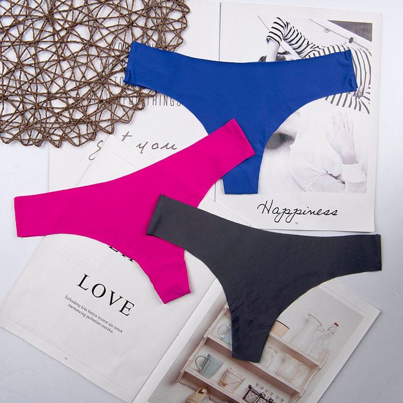 Hot Silk Sexy Women Thongs g string Seamless Panties Female Underwear Tanga Panties Low-Rise Lingerie Panty Intimates 3pcs ac125 - ItemBear.com