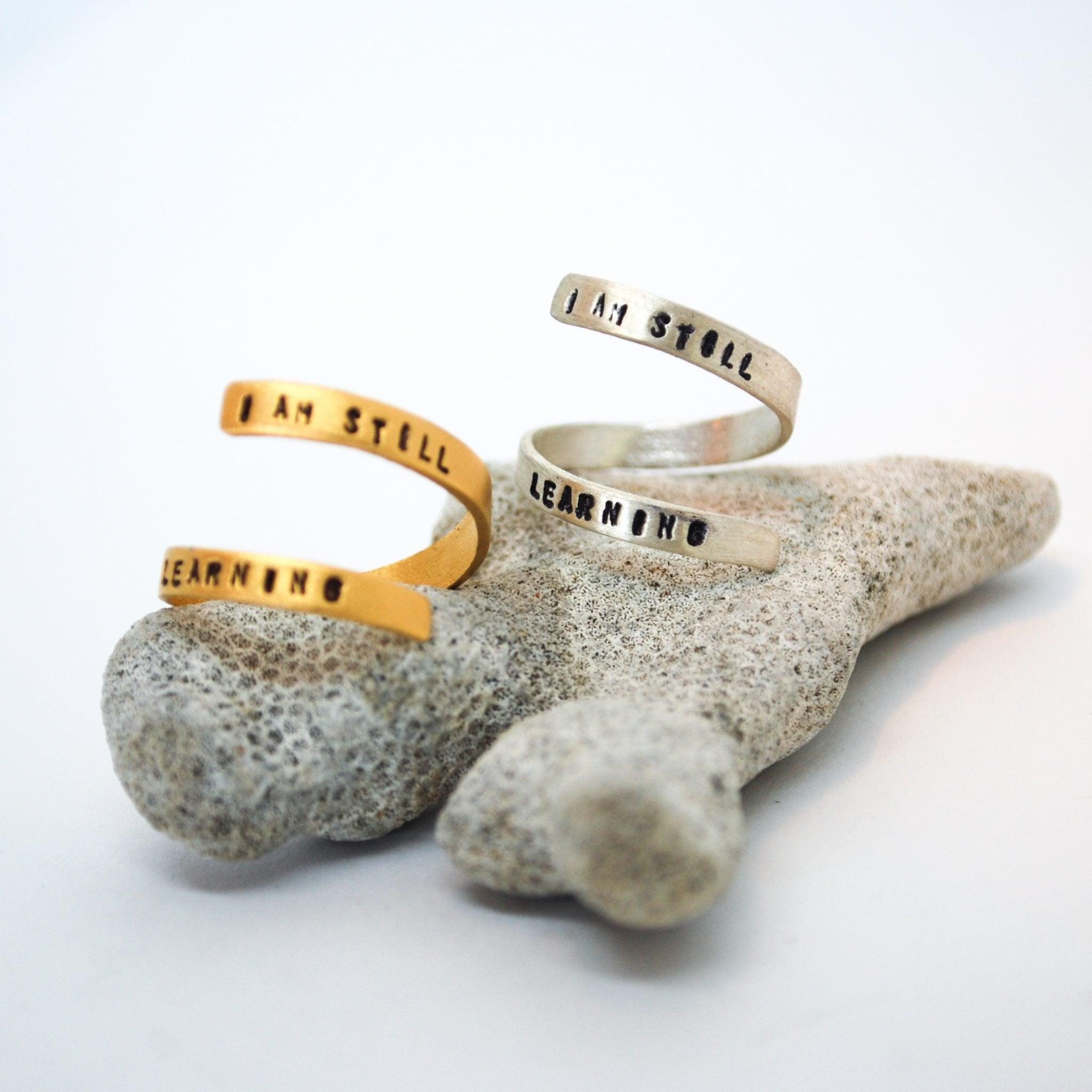 "I am Still Learning" -Michelangelo quote wrap ring - ItemBear.com