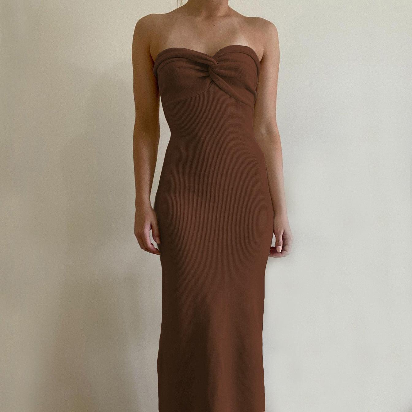 Jade Knitted Tube Maxi Dress - ItemBear.com
