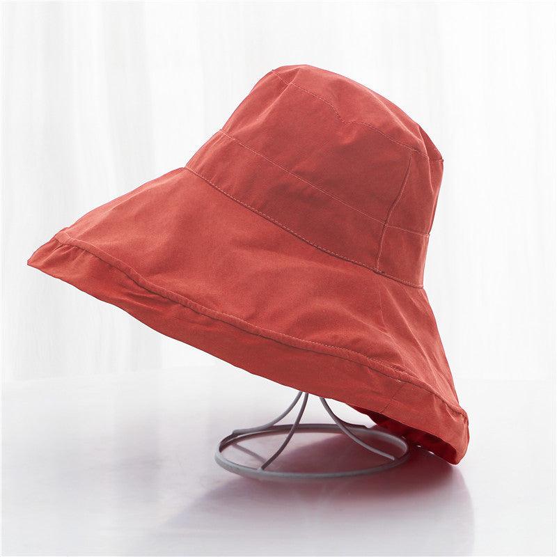Japanese pot cap outdoor sun sunshade female summer fisherman hats sun hat solid color big parchment hat - ItemBear.com