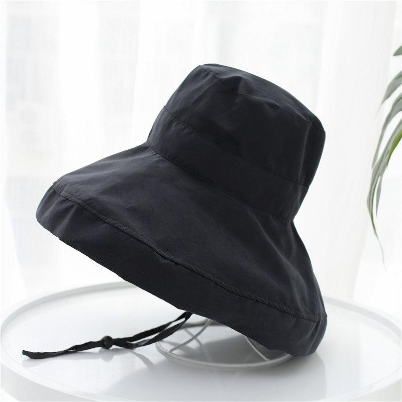 Japanese pot cap outdoor sun sunshade female summer fisherman hats sun hat solid color big parchment hat - ItemBear.com