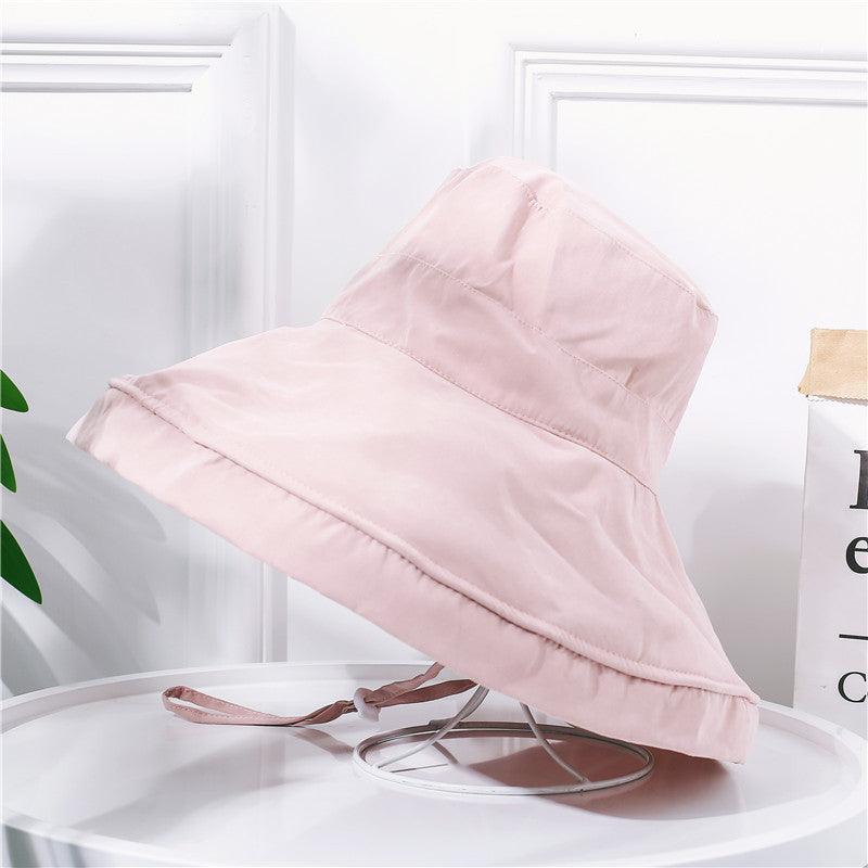 Japanese pot cap outdoor sun sunshade female summer fisherman hats sun hat solid color big parchment hat - ItemBear.com